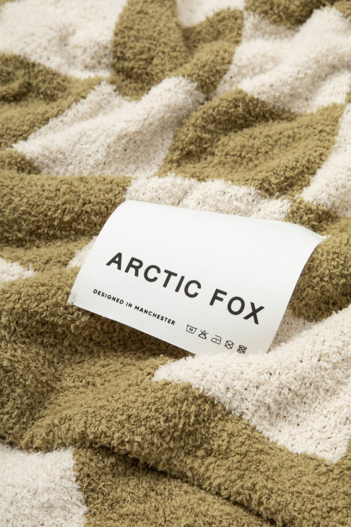 Arctic Fox Teddy-Decke - 100 % recycelt - Khaki-Karo