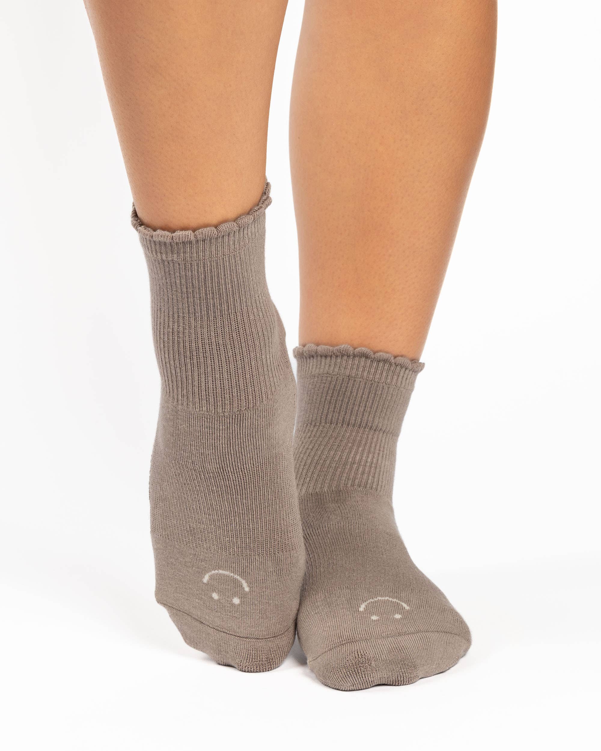 Damen Happy Knöchelgriff Socken – Rutschfeste Baumwollmischung für Pilates & Barre