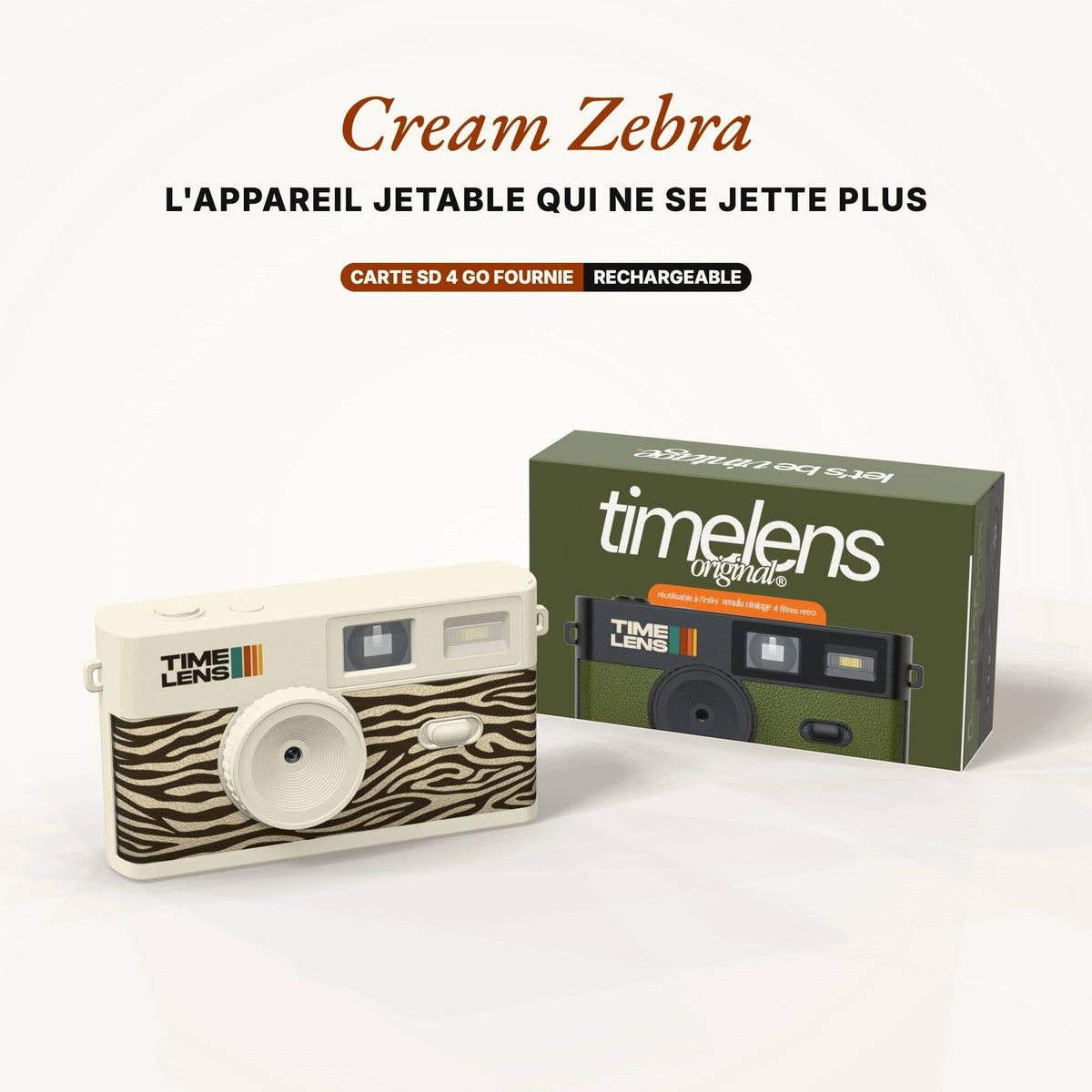 Kamera TimeLens® Cream Zebra
