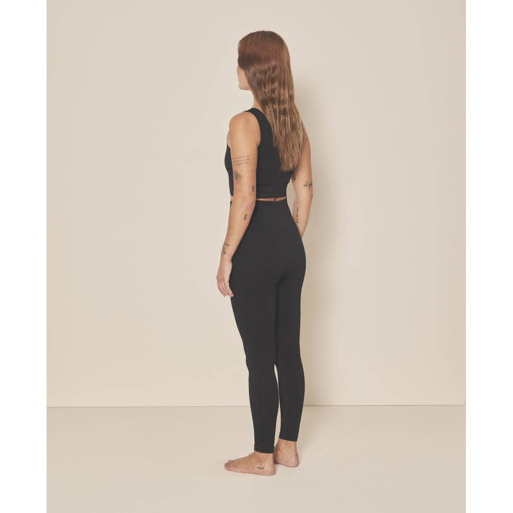 Nahtlose Leggings mit weichem Rippmuster - Black Iris