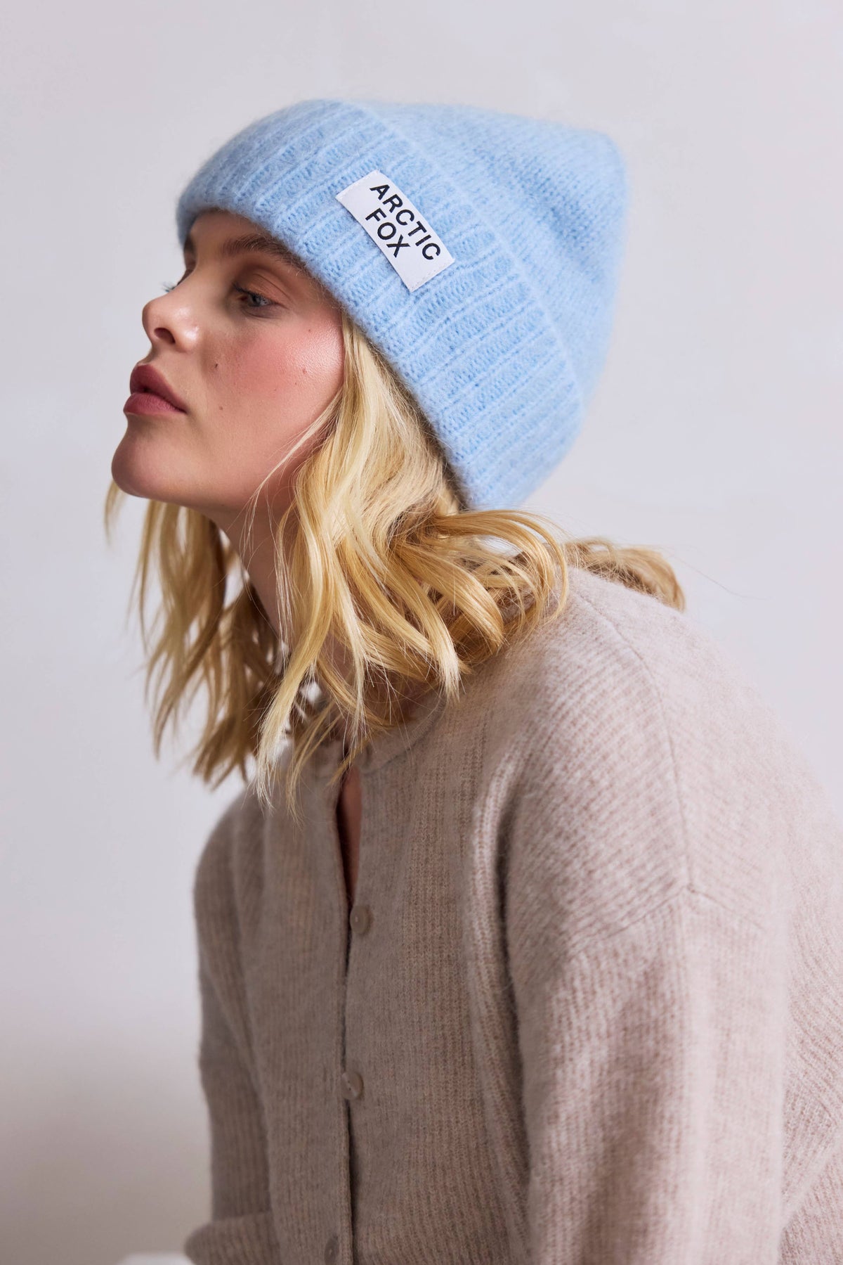 Arctic Fox Mohair-Beanie - Himmelblau - AW26