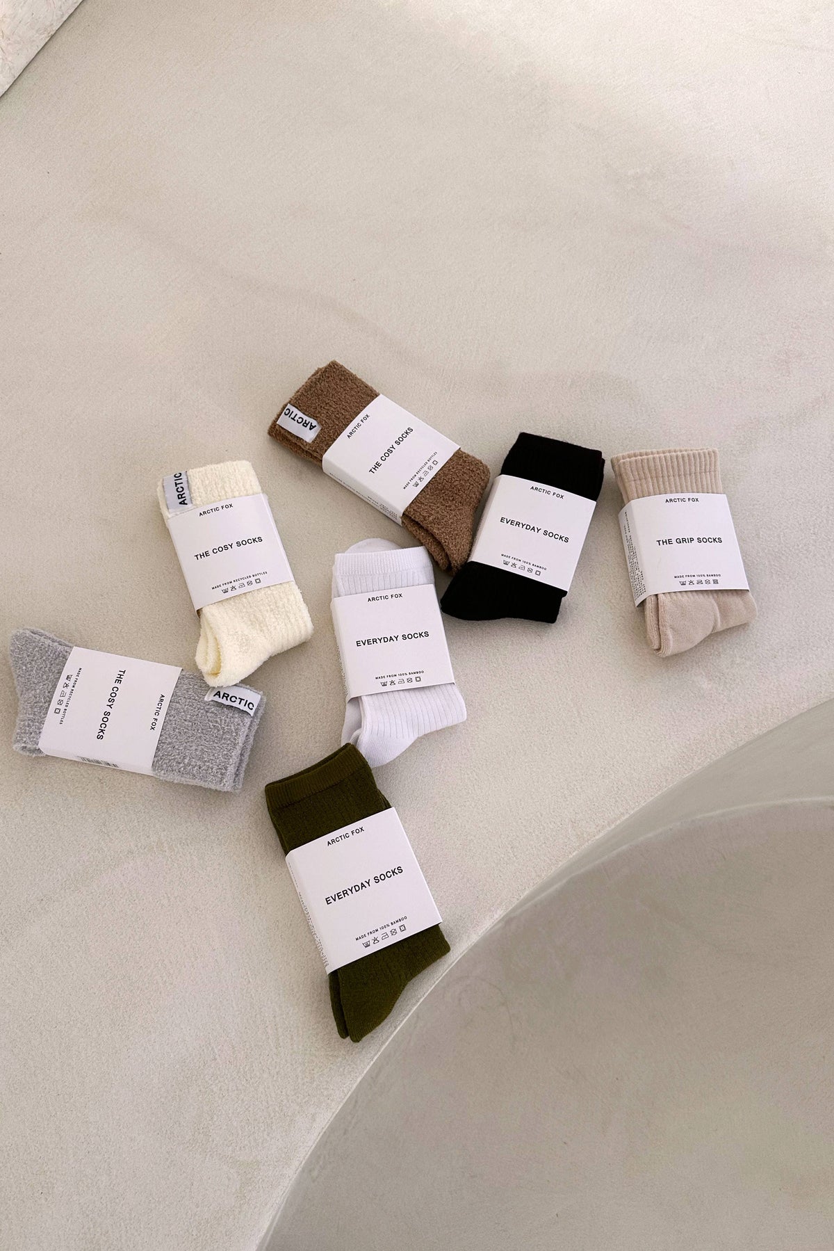 Cosy Socken - 100 % recycelt - Creme