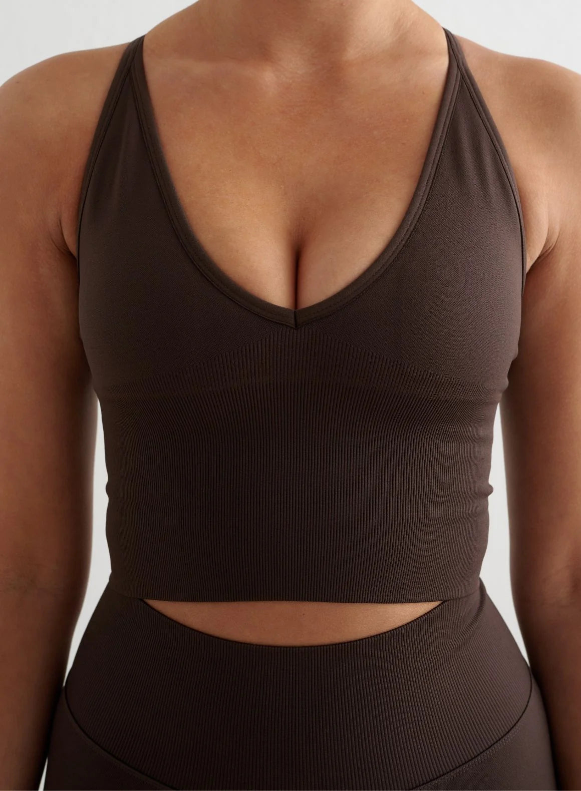 Aim'n Sportswear Shape Seamless Cross Back Bralette chocolate