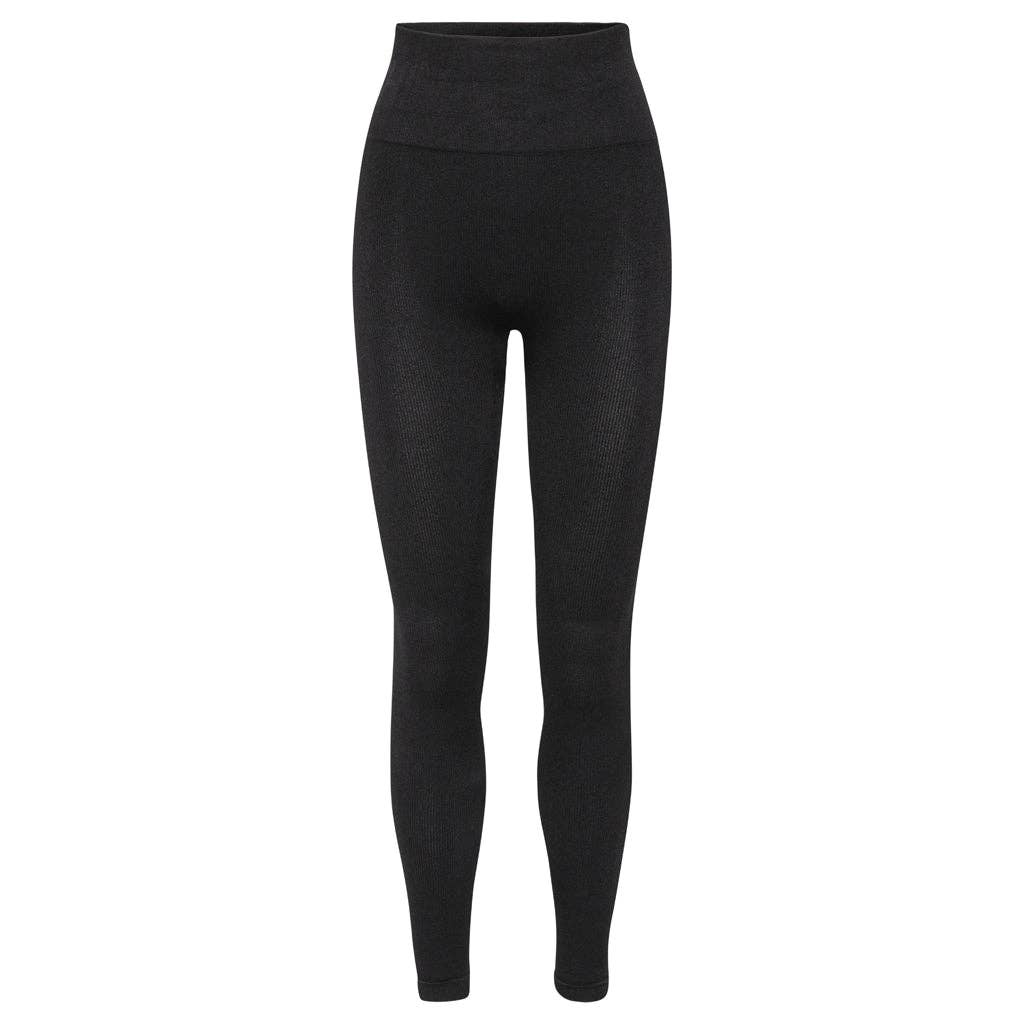 Nahtlose Leggings mit weichem Rippmuster - Black Iris