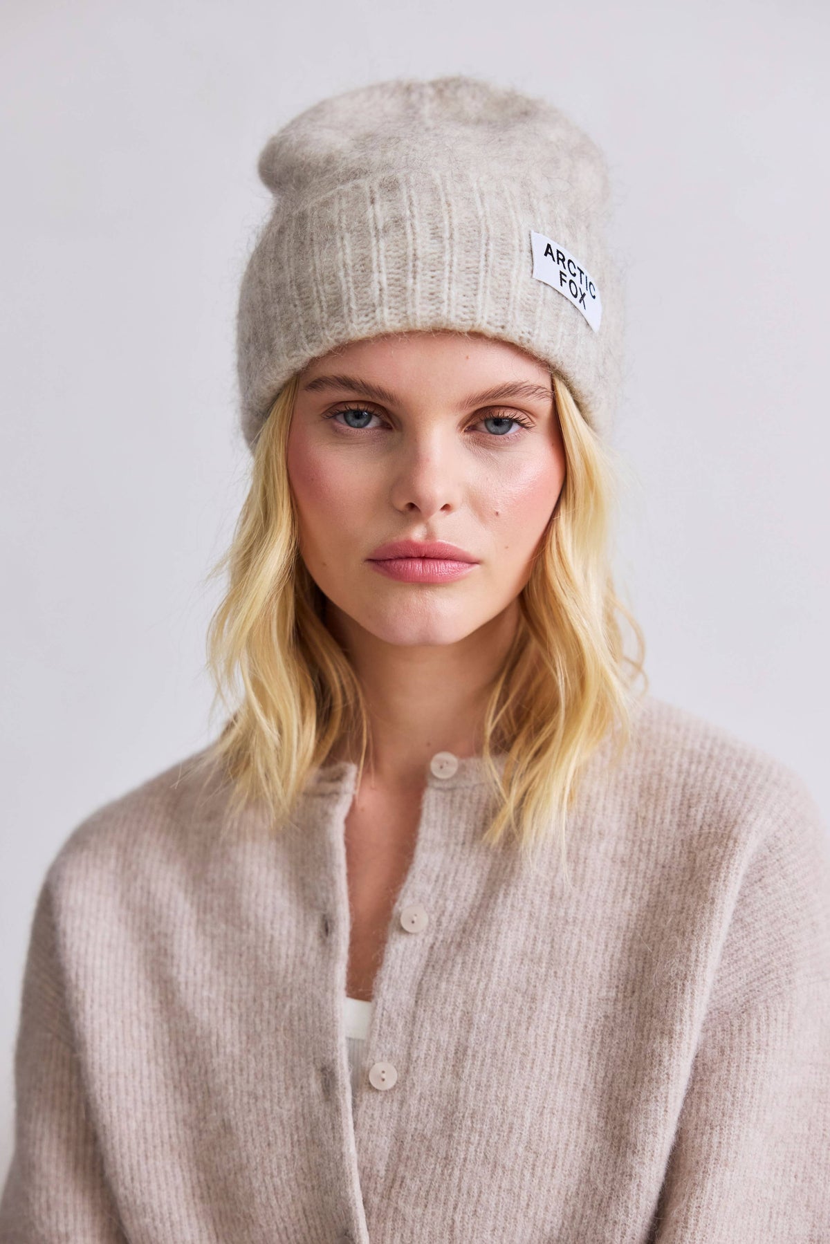 Arctic Fox Mohair Beanie – Alpine Ecru