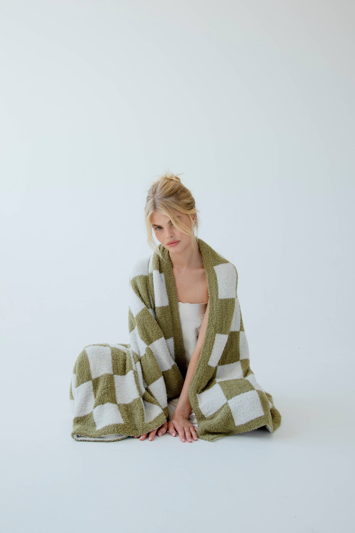 Arctic Fox Teddy-Decke - 100 % recycelt - Khaki-Karo