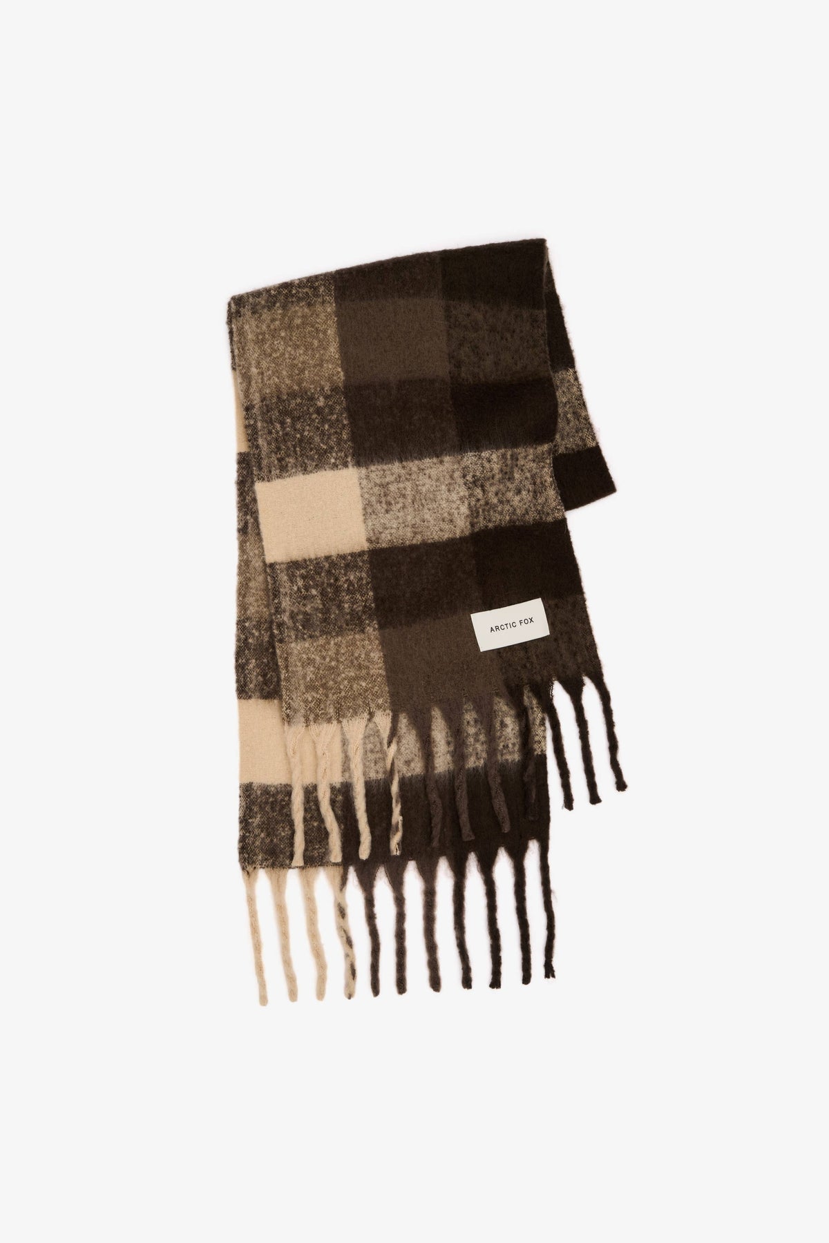 Arctic Fox Reykjavik-Schal – 100 % recycelt – Braun kariert – HW26