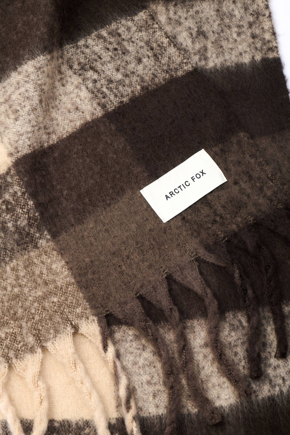 Arctic Fox Reykjavik-Schal – 100 % recycelt – Braun kariert – HW26