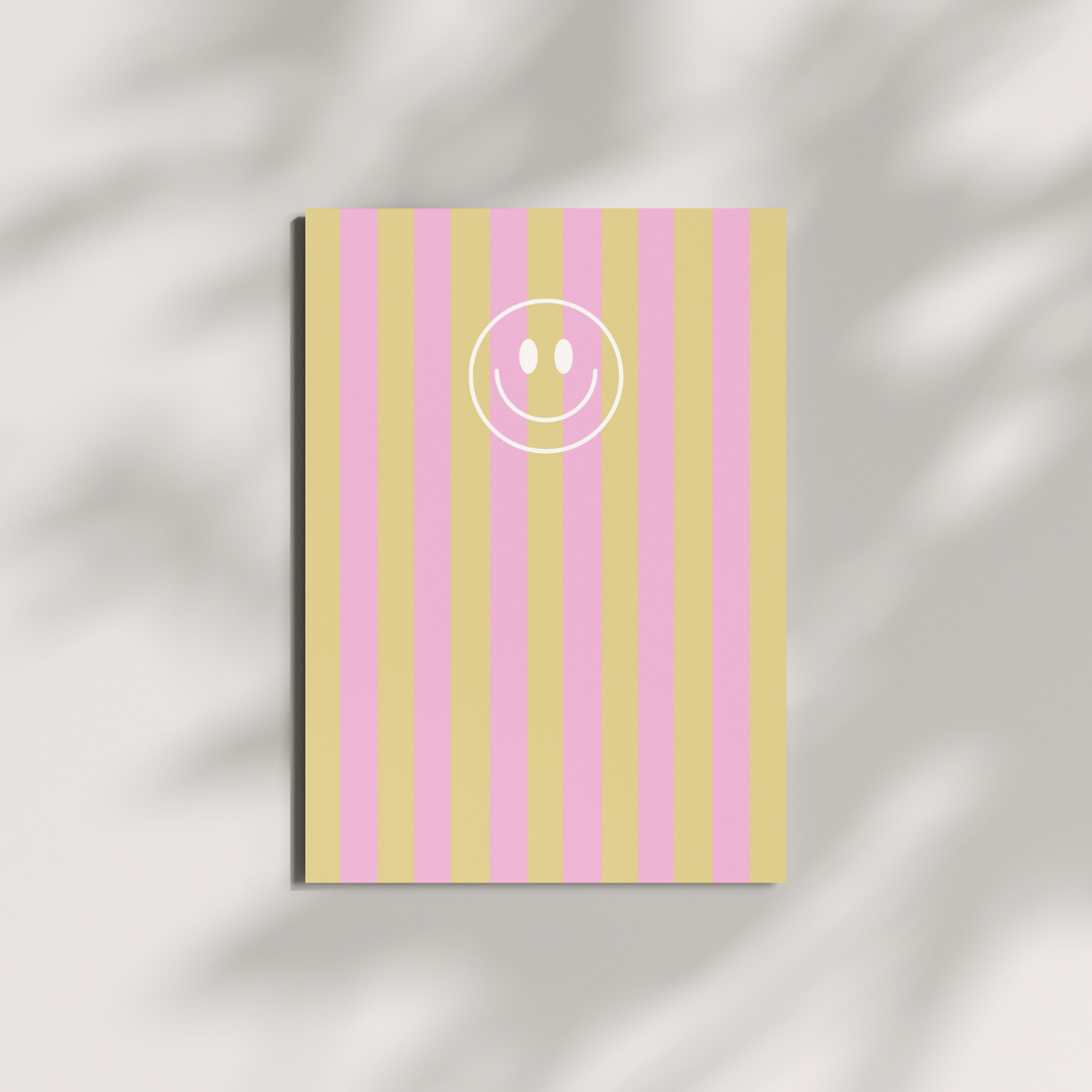 Postkarte - StreifenSmiley