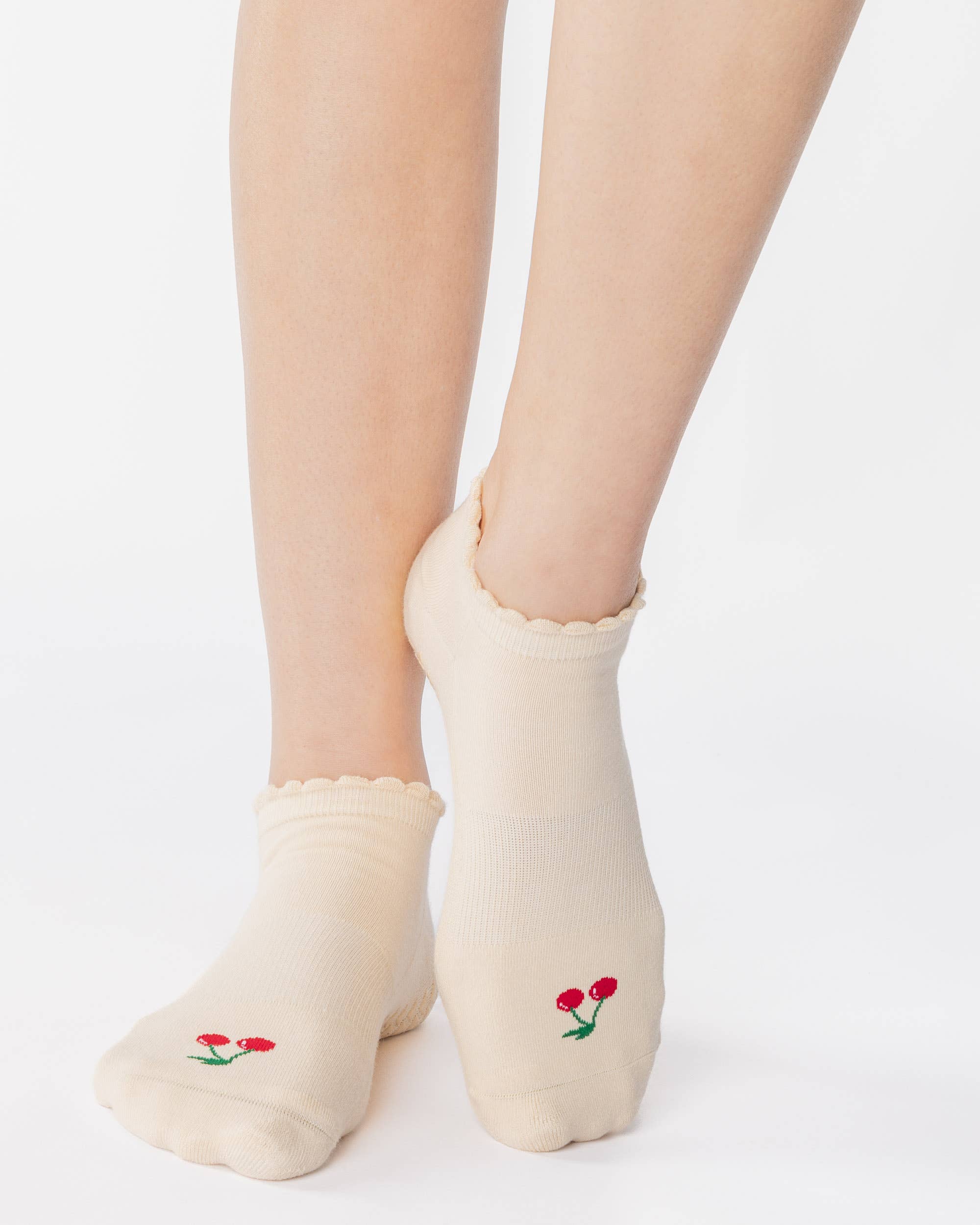 Pointe Studio - Cherry Full Foot Grip Socks