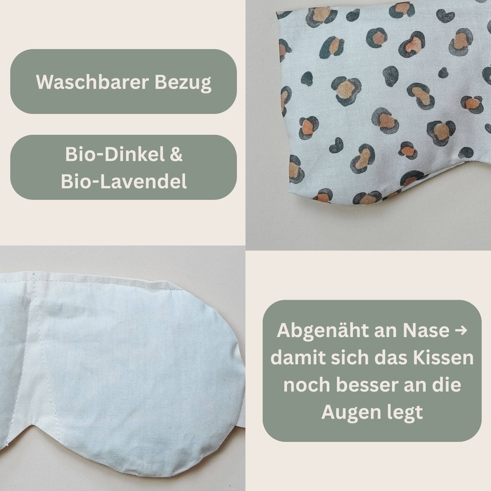 Augenkissen Leomuster hell - Lavendel & Dinkel