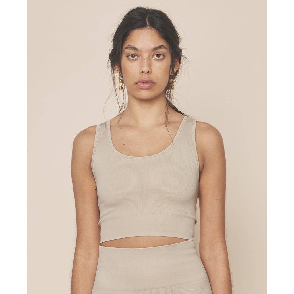 Crop-Top aus weichem Rippstoff ohne Nähte - Rain