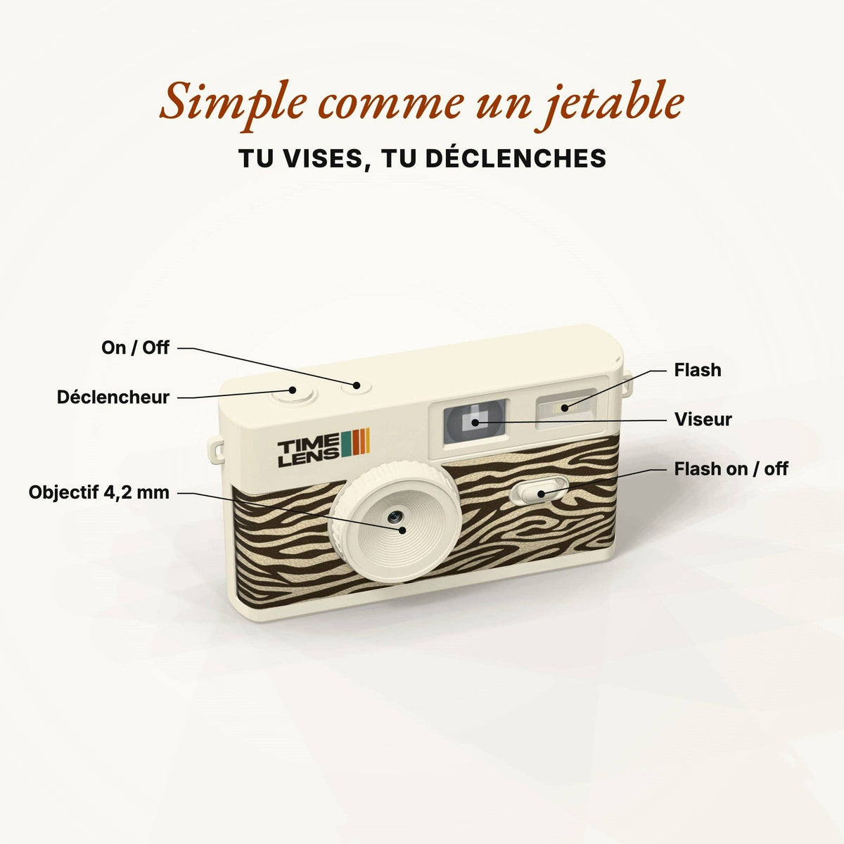 Kamera TimeLens® Cream Zebra