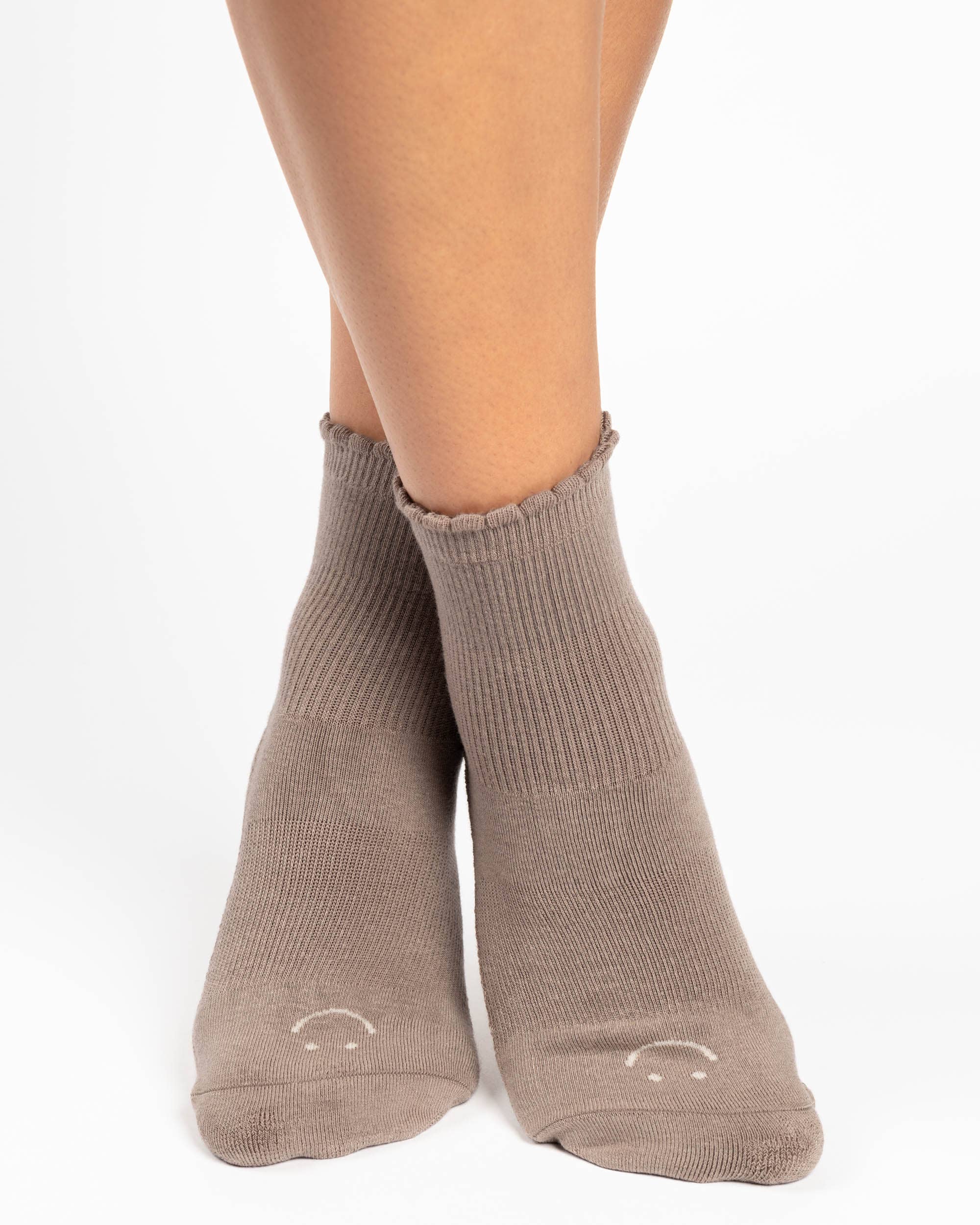 Damen Happy Knöchelgriff Socken – Rutschfeste Baumwollmischung für Pilates & Barre
