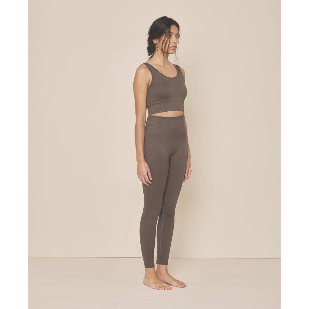 Soft Seamless Rib Leggings - Khaki