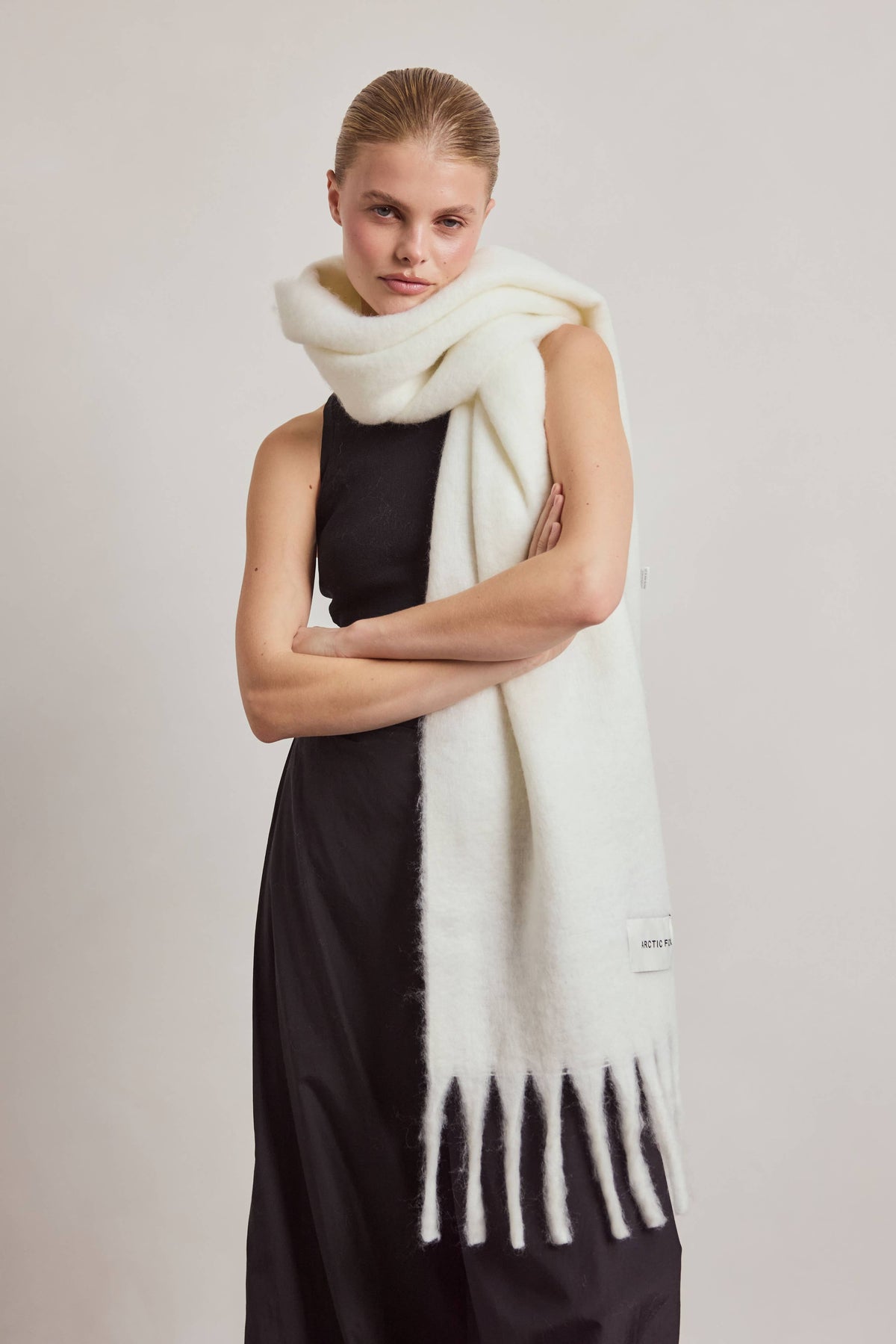 Der Stockholm-Schal - 100 % recycelt - Polarweiß - AW26