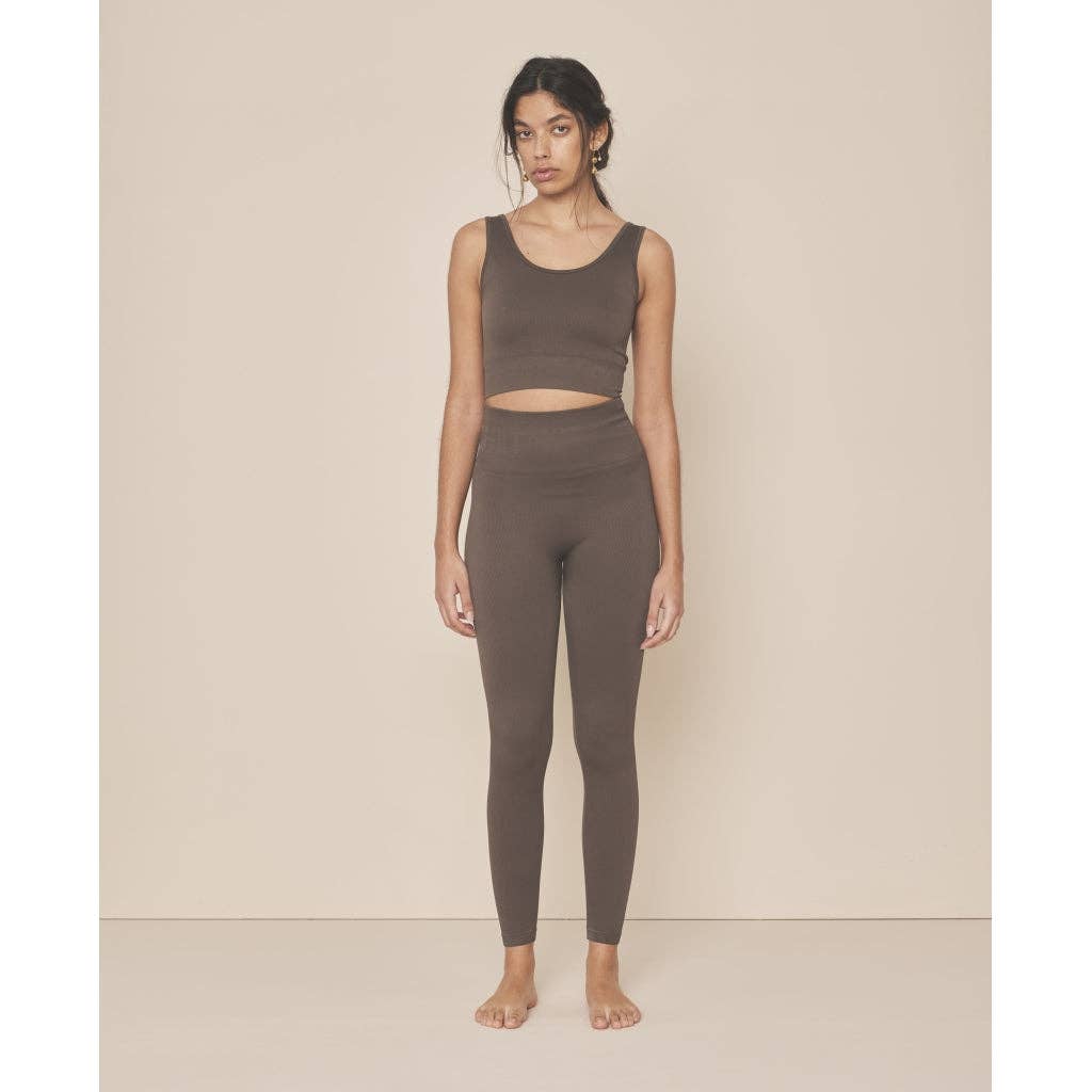 Soft Seamless Rib Leggings - Khaki