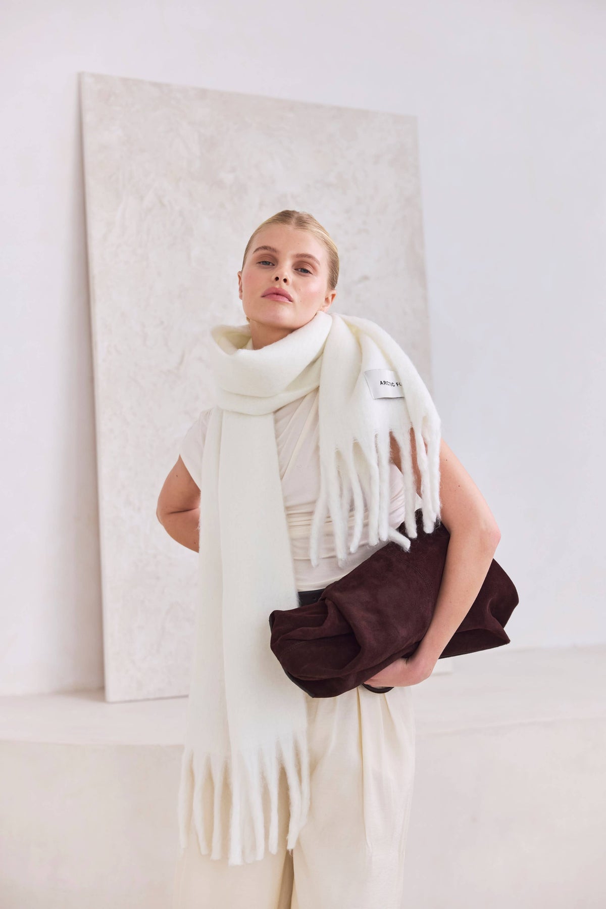 Der Stockholm-Schal - 100 % recycelt - Polarweiß - AW26