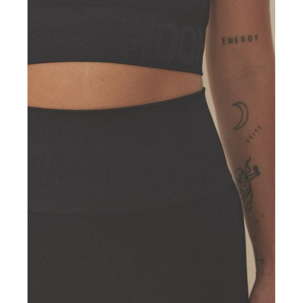 Nahtlose Leggings mit weichem Rippmuster - Black Iris