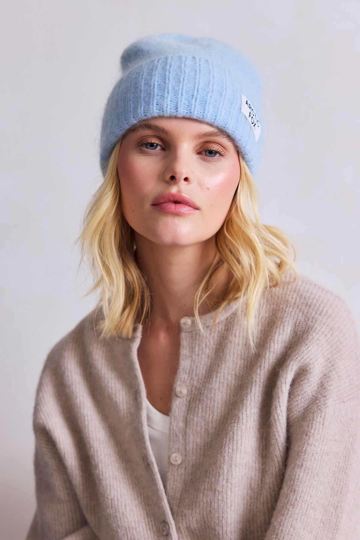 Arctic Fox Mohair-Beanie - Himmelblau - AW26