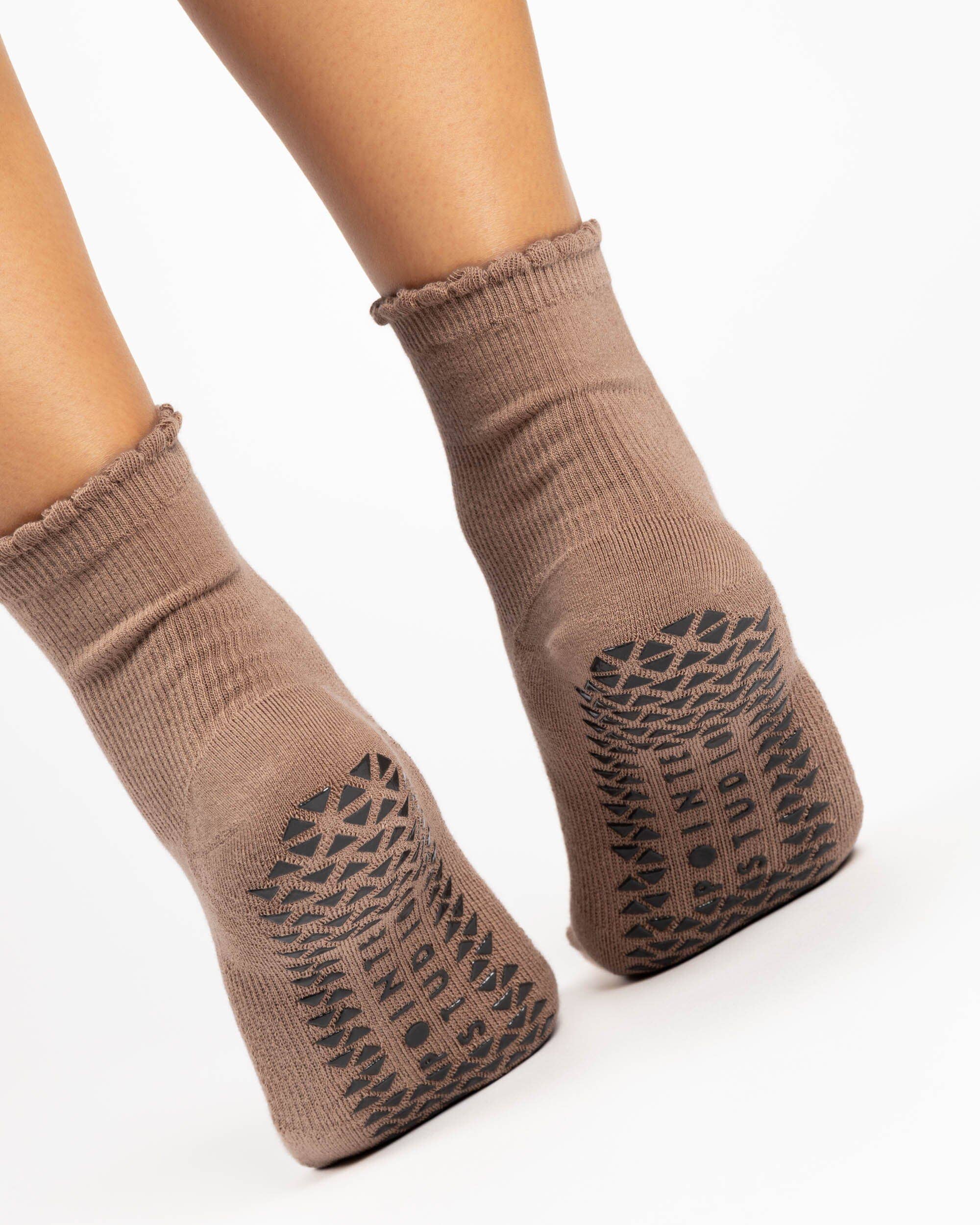 Damen Happy Knöchelgriff-Socke – Rutschfeste Baumwollmischung für Pilates & Barre