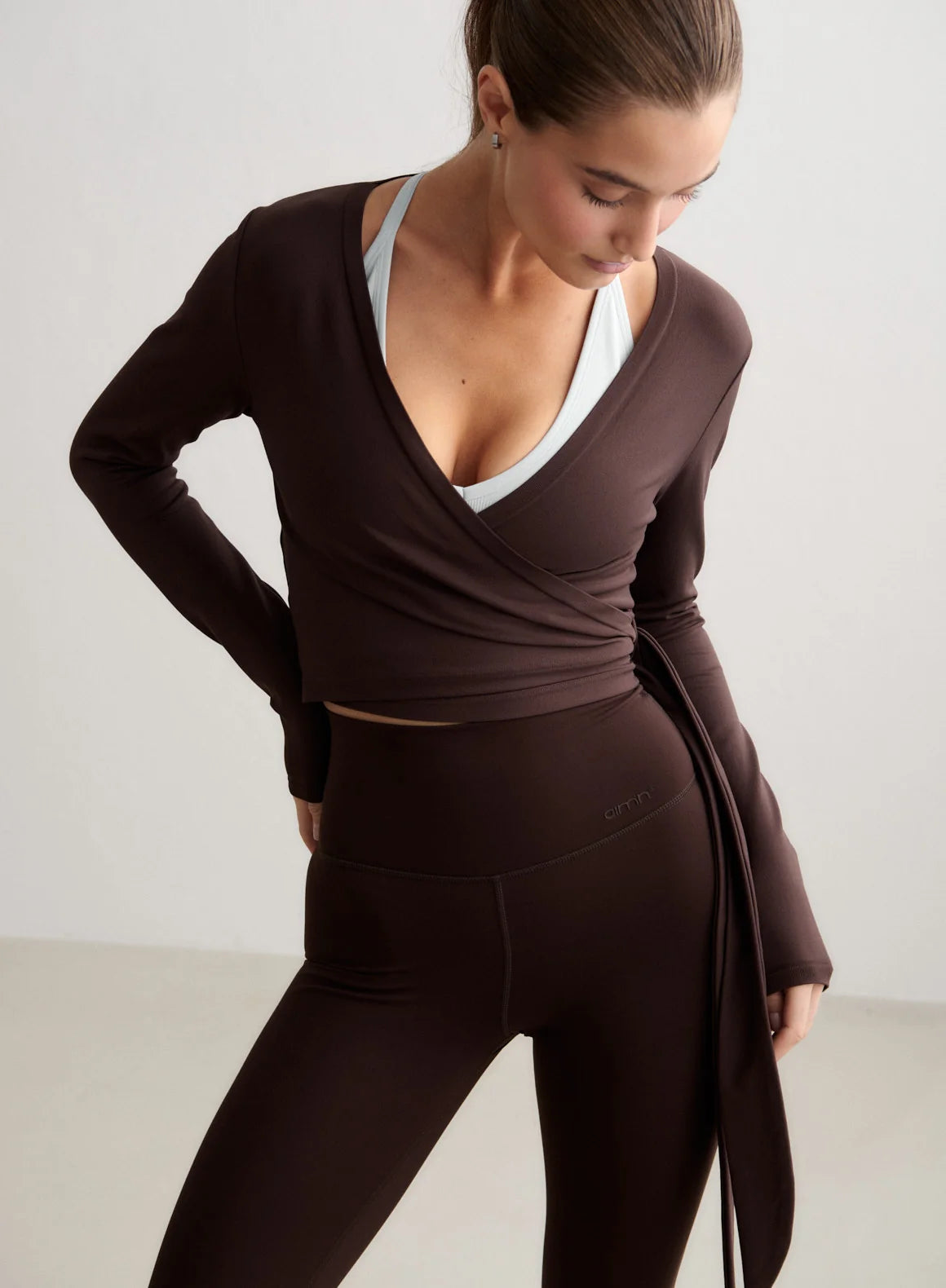Aim'n Sportswear Shape Seamless Wrap Longsleeve chocolate