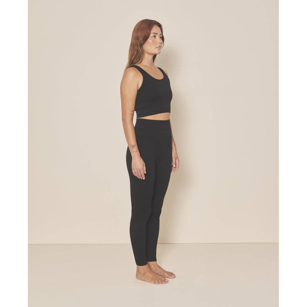 Nahtlose Leggings mit weichem Rippmuster - Black Iris
