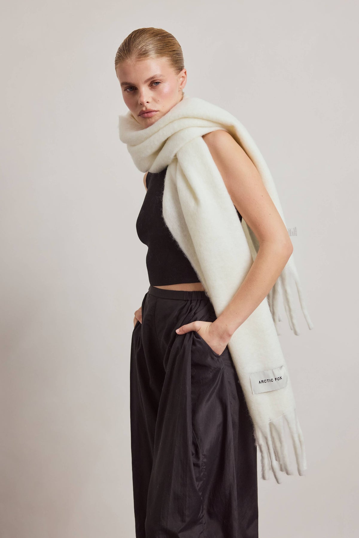 Der Stockholm-Schal - 100 % recycelt - Polarweiß - AW26