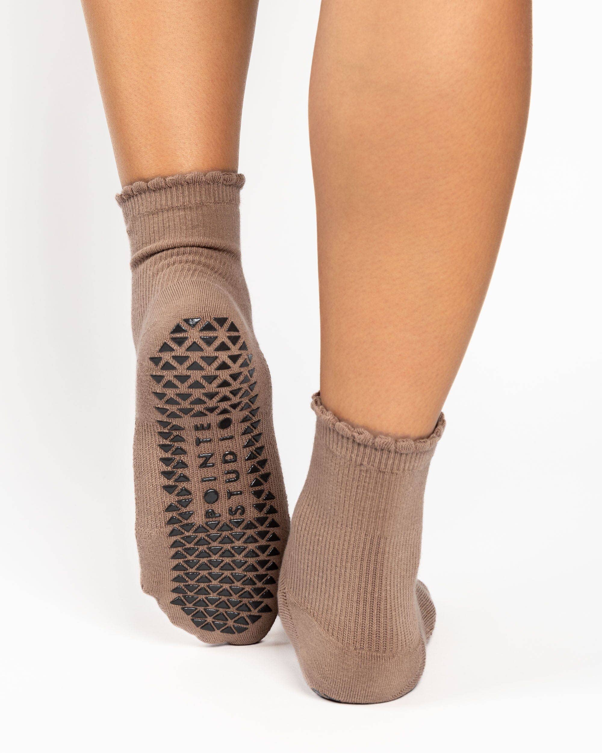 Damen Happy Knöchelgriff-Socke – Rutschfeste Baumwollmischung für Pilates & Barre