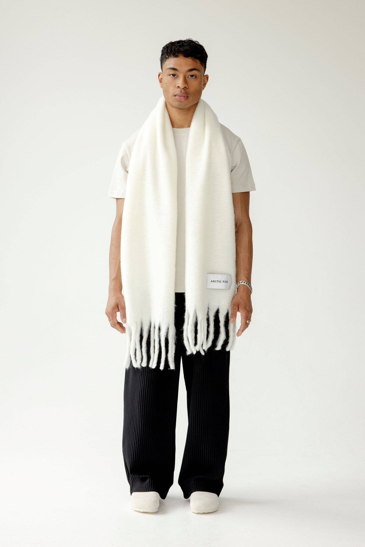 Der Stockholm-Schal - 100 % recycelt - Polarweiß - AW26